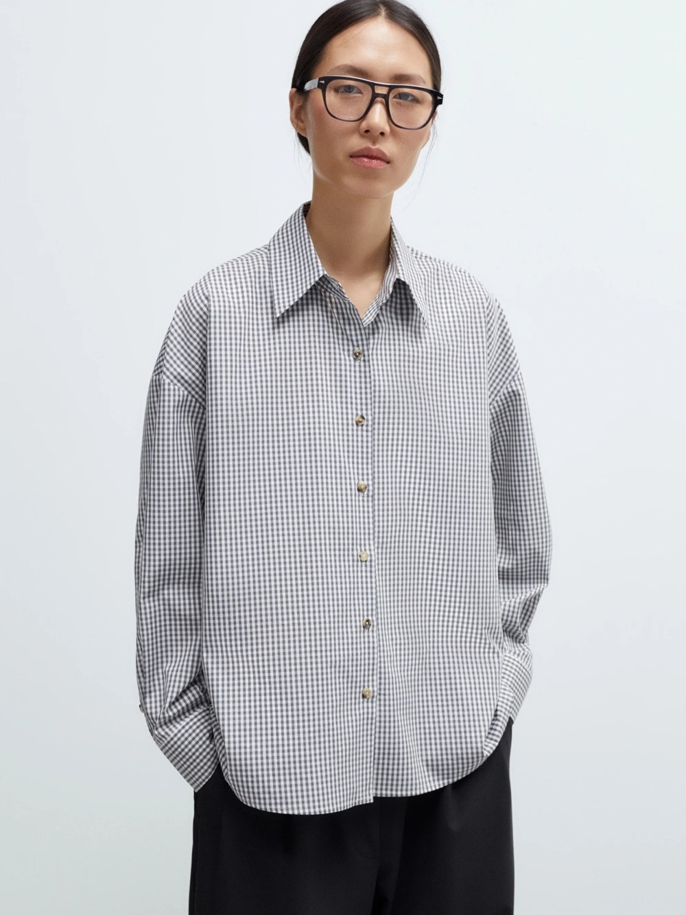 NWT CORDERA OVERSIZED SHIRT - VICHY GREY